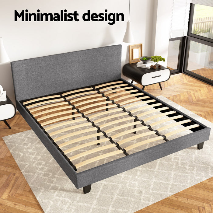 Artiss Bed Frame King Size Grey NEO