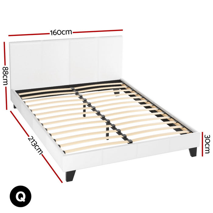 Artiss Bed Frame Queen Size White NEO