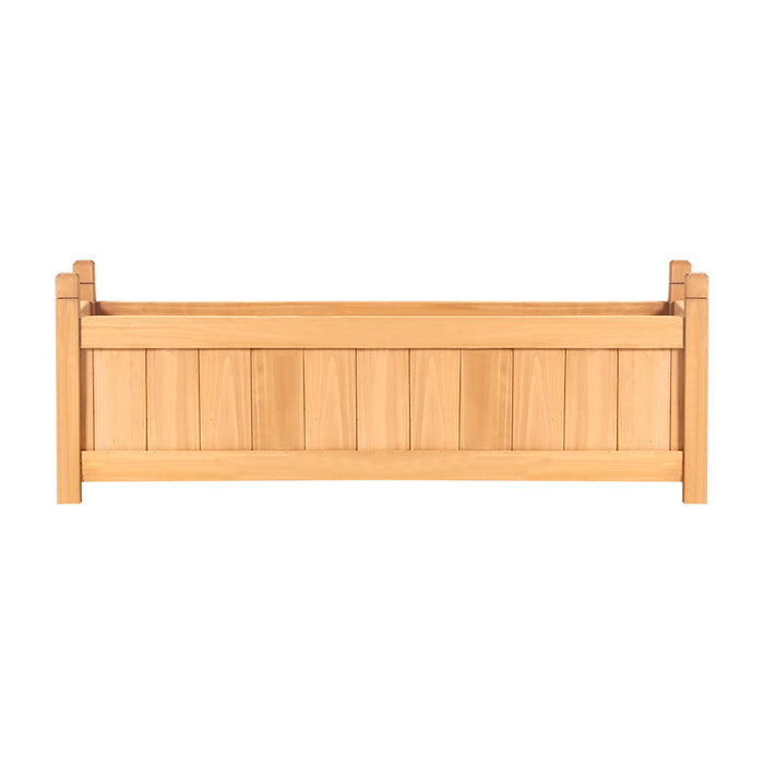 2x Green Fingers Raised Garden Bed 90x30x33cm Wooden Planter Box Raised Container Growing