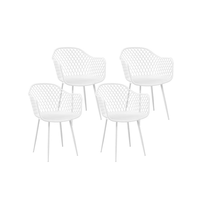 Gardeon 4PC Outdoor Dining Chairs PP Lounge Chair Patio Furniture Garden White