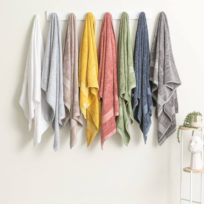 Stella 650 GSM Soft Bamboo Cotton 14 Piece Silver Bath Towel by Renee Taylor