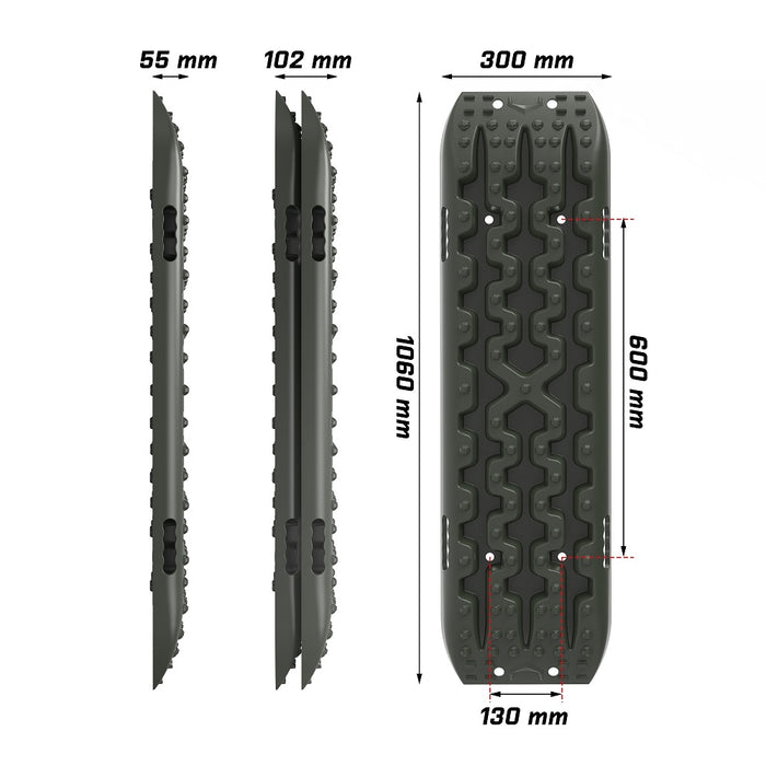 X-BULL Recovery Tracks Boards 4x4 4WD 10T 2PCS Offroad Vehicle Sand Mud Gen3.0 Olive