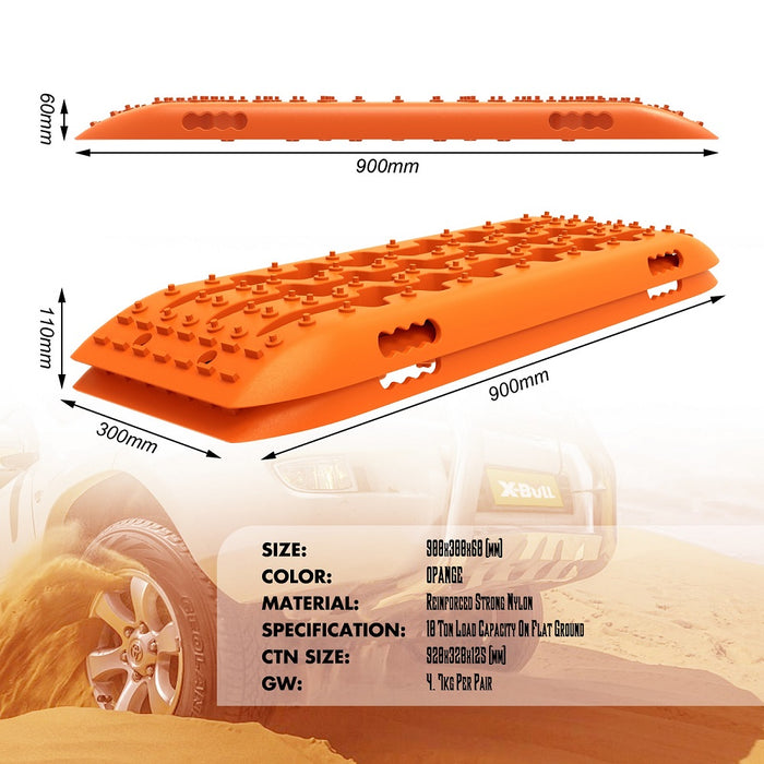 X-BULL Recovery Tracks Gen 2.0 10T Sand Mud Snow 2 Pairs Offroad 4WD 4x4 2PC 91CM