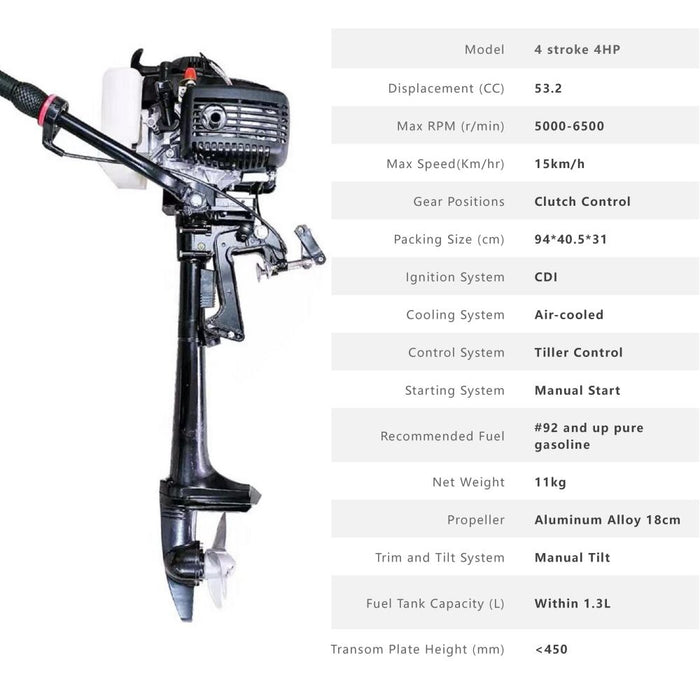 4 Stroke 4HP Outboard Motor Engine