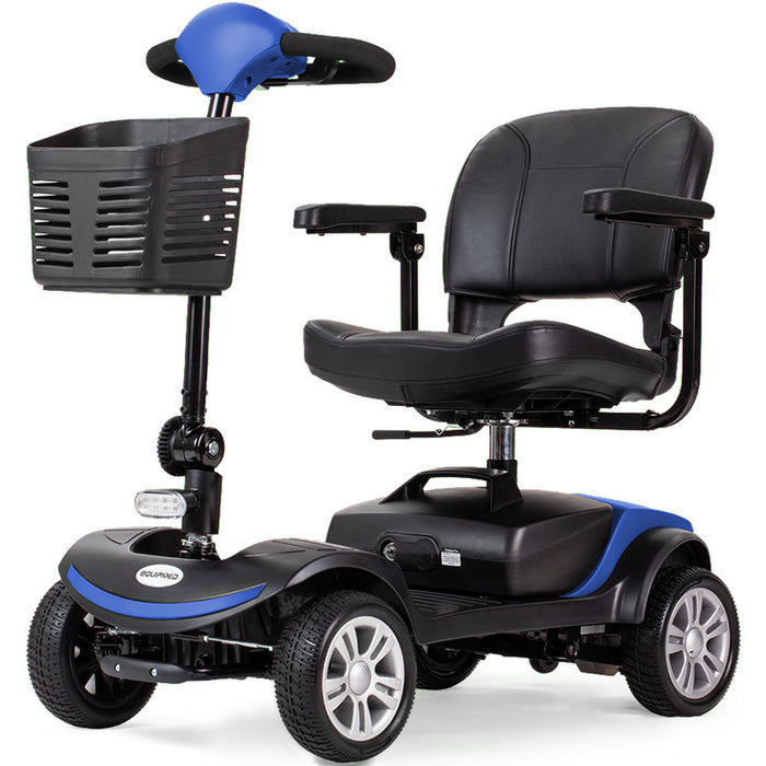 EQUIPMED FreeRoam+ Mid-Sized Lithium Fast Easy Charge Mobility Scooter, Blue