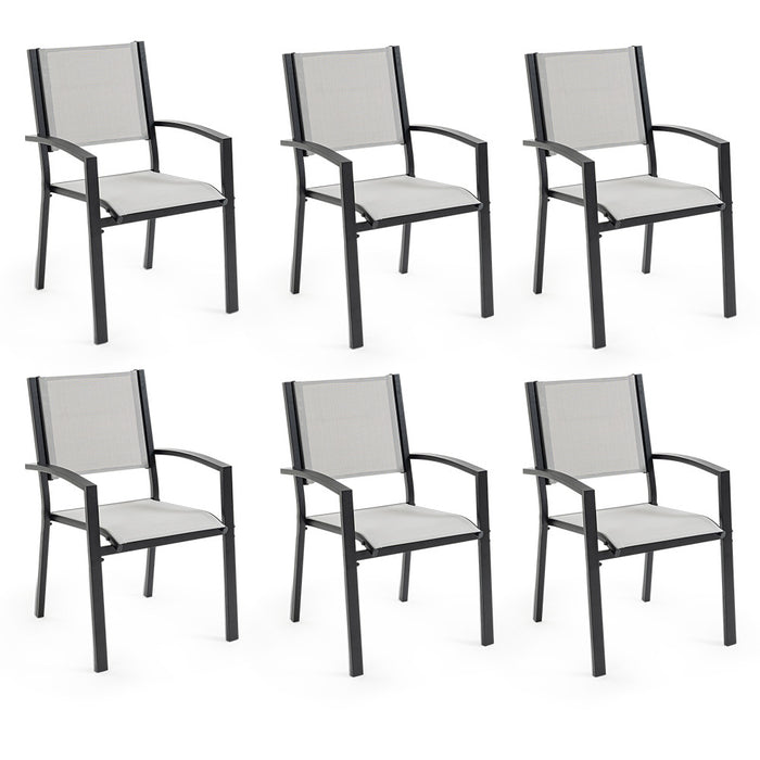 FORTIA 6pc Outdoor Dining Chair Set, for Outside