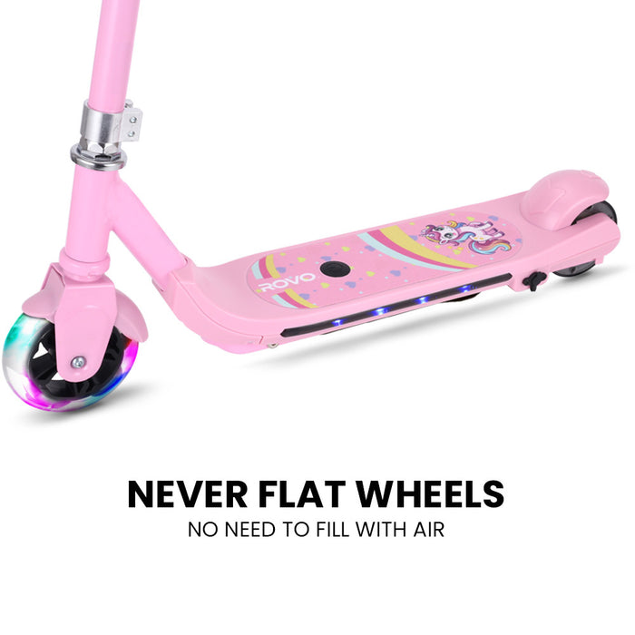 ROVO KIDS WhizKid Electric Scooter, Ages 5-11, Adjustable Height, Lithium Battery, Brushless Motor, Pink