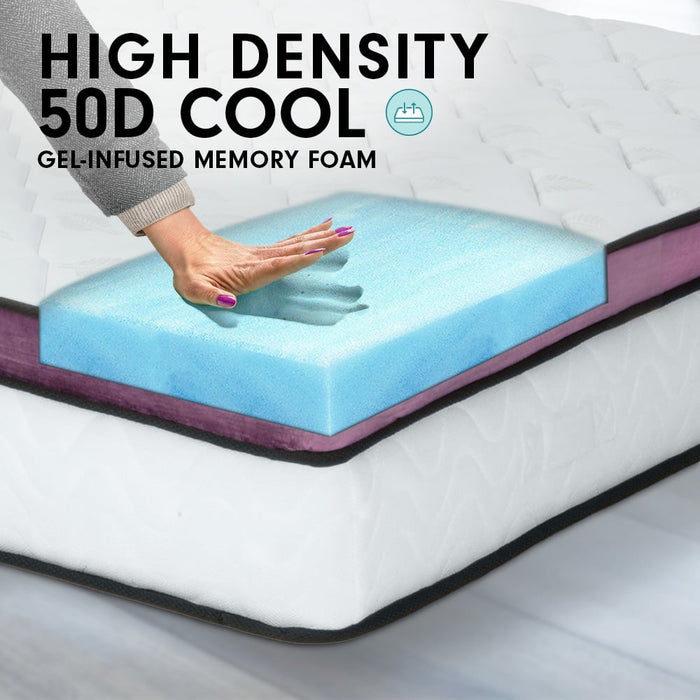 Laura Hill King Mattress Visco Cool Gel Infused Memory Foam Euro Top Pocket Spring 30cm