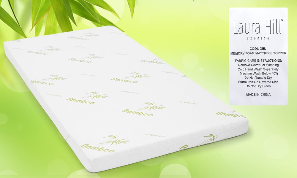 Laura Hill Cool Gel Memory Foam Mattress Topper - King Single