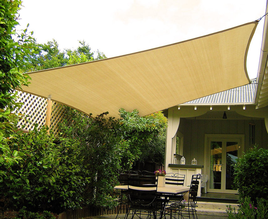 Wallaroo Rectangular Shade Sail: 8m x 5m - Sand