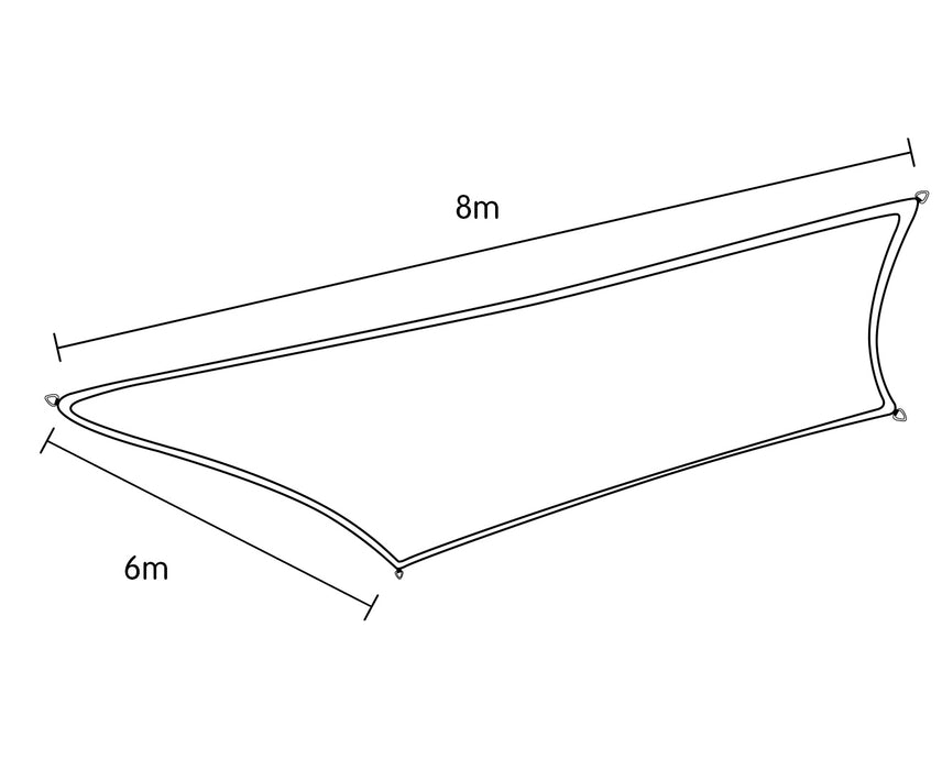 Wallaroo Rectangular Shade Sail: 8m x 6m - Sand