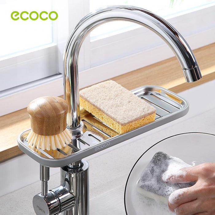 Ecoco Kitchen Drain Holder Sponge Sink Storage Rack Basket Organizer Shelf Bathroom AU