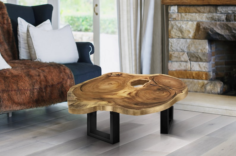 Unique Saur Wood Round Coffee Table, generous 95cm across one of kind 100% unique designed by nature