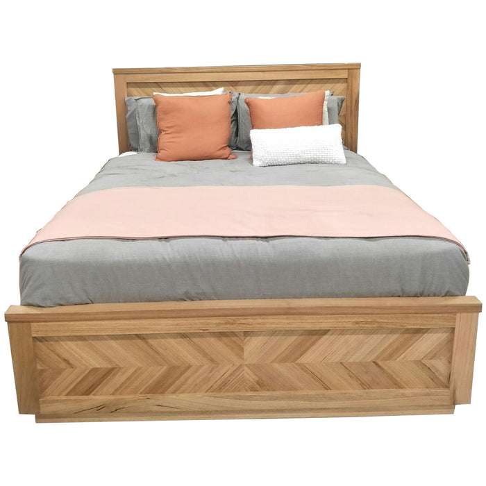 Rosemallow King Size Bed Parquet Solid Messmate Timber Wood Frame Mattress Base