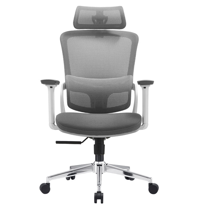 Elena High Back Fabric Seat Ergonomic Office Chair In Grey