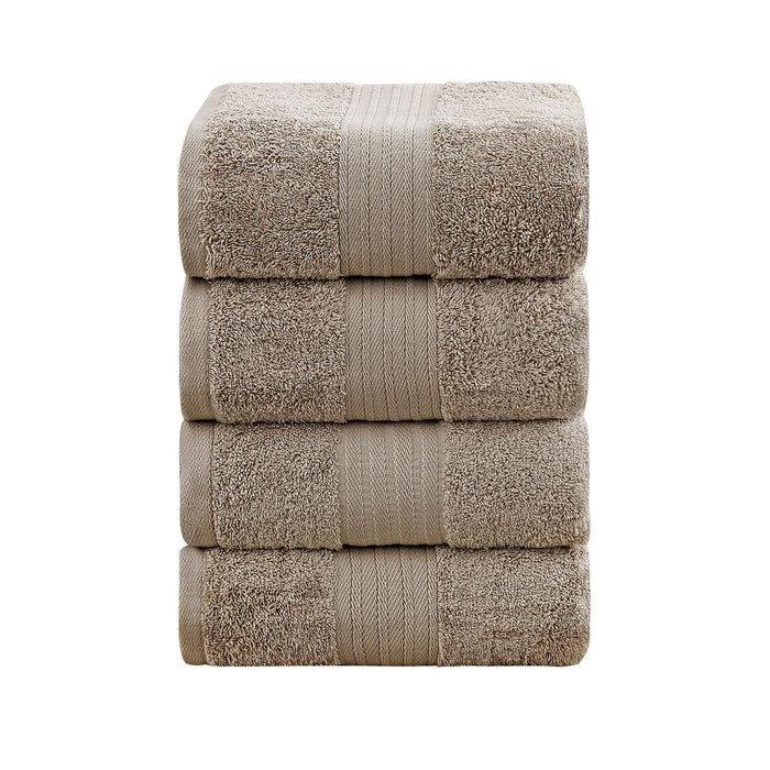 Linenland 4 Piece Cotton Bath Towels Set - Sandstone