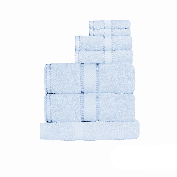 Kingtex 550gsm Cotton 7 Pce Towel Set Baby Blue