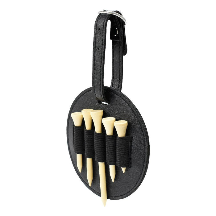 Double-Sided Leather Golf Spike Insert Bag - Outdoor Waist Hanging Storage - Double-Sided Black