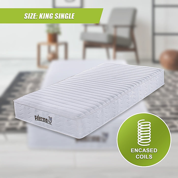 Palermo Contour 20cm Encased Coil King Single Mattress CertiPUR-US Certified Foam