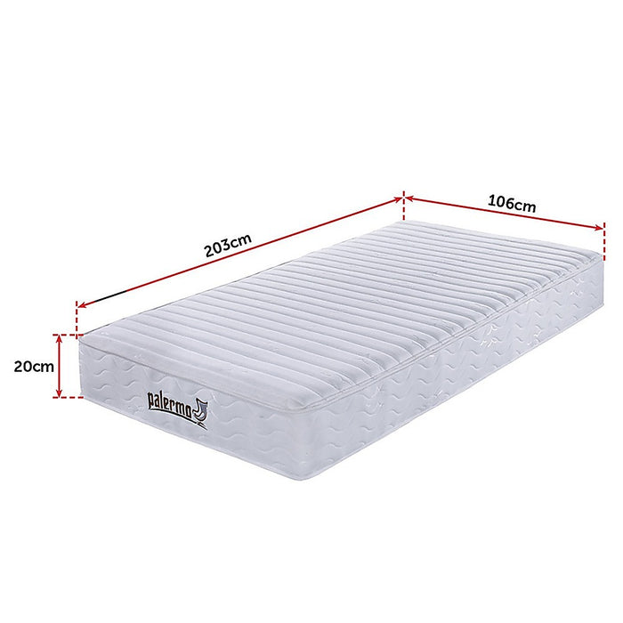 Palermo Contour 20cm Encased Coil King Single Mattress CertiPUR-US Certified Foam