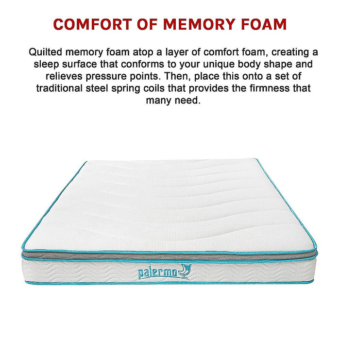 Palermo Queen 20cm Memory Foam and Innerspring Hybrid Mattress