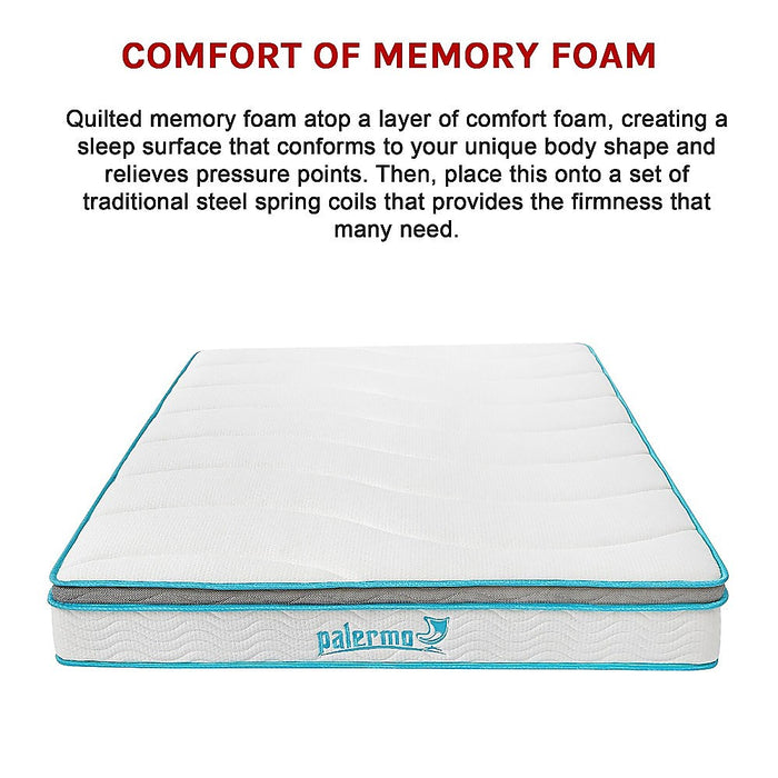 Palermo Double 20cm Memory Foam and Innerspring Hybrid Mattress