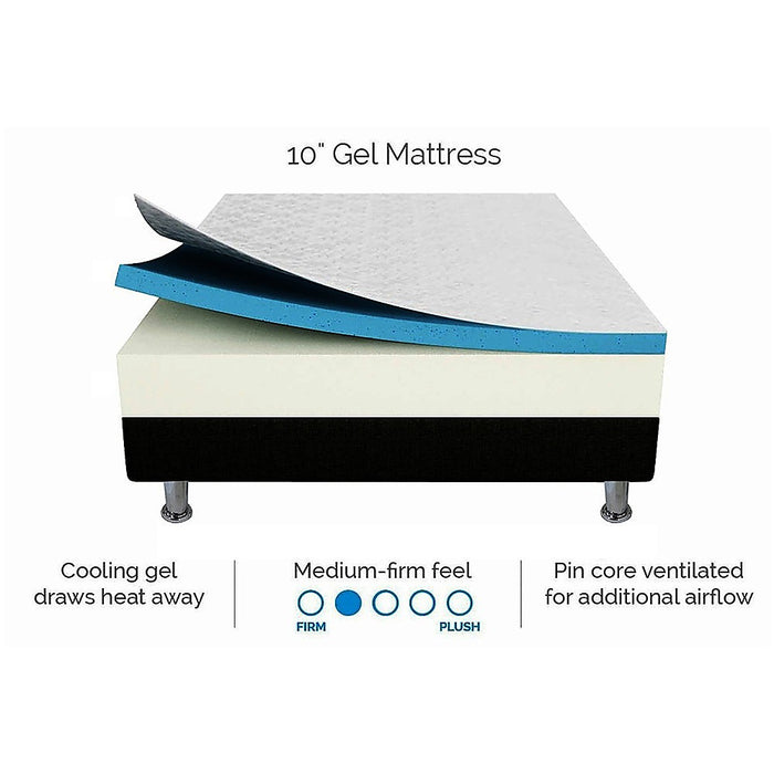 Palermo King Single 25cm Gel Memory Foam Mattress - Dual-Layered - CertiPUR-US Certified