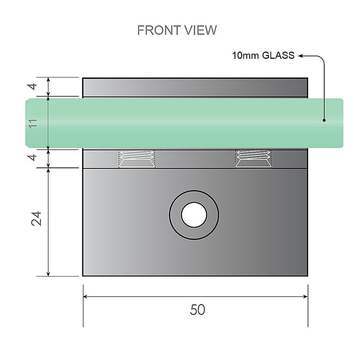 Glass-to-wall/floor Shower Screen F-bracket in Chrome