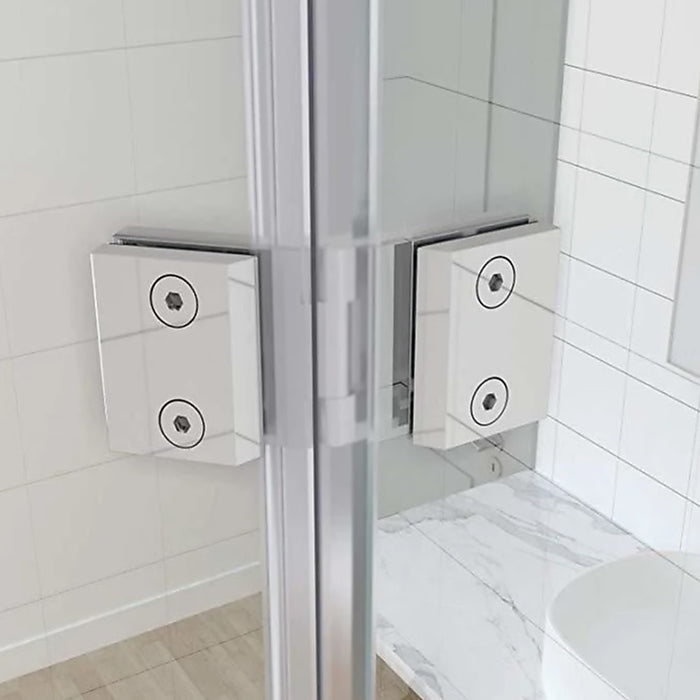 180° Brass Glass-to-Glass Shower Door Hinge in Chrome