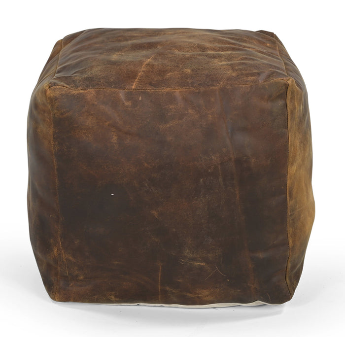 VINTAGE LEATHER OTTOMAN