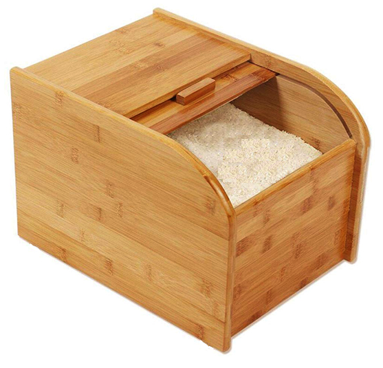 Bamboo Rice Grain Cereal Flour Sealed Storage Box