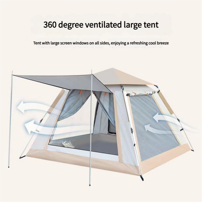 Camping Tent with Awning | Waterproof Family Tent with Carry Bag and Accessories 240*240*155cm Cloudy Gray