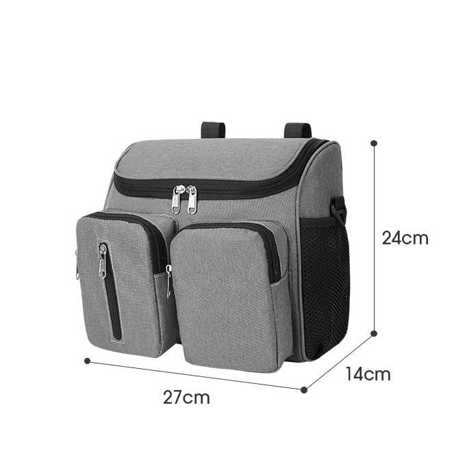 Black Universal Stroller Organizer Bag - Multi-Pocket Hanging Storage Bag for Baby Essentials