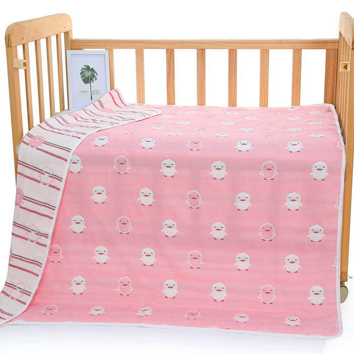 Pink Chick, 6-Layer Muslin Baby Blanket - Soft Cotton Bedding for Infants and Toddlers, 110x110 cm,