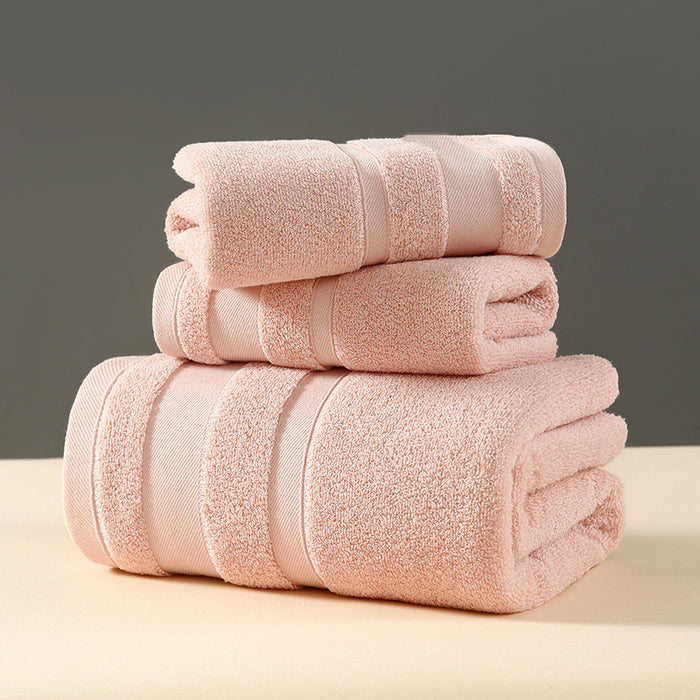 Pink Luxury 3-Piece 100% Cotton Towel Set - Bath, Hand & Face Towels