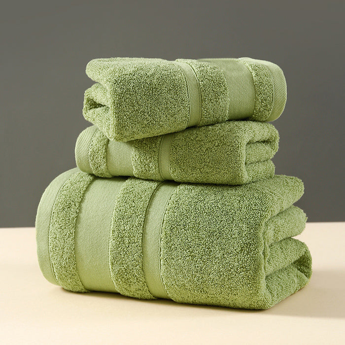 Green Luxury 3-Piece 100% Cotton Towel Set - Bath, Hand & Face Towels