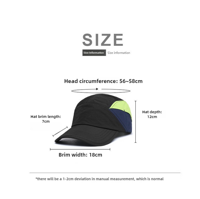 Grey And Blue Lightweight Sports Baseball Cap | Quick-Dry, Waterproof, Breathable | Outdoor Camping Cap