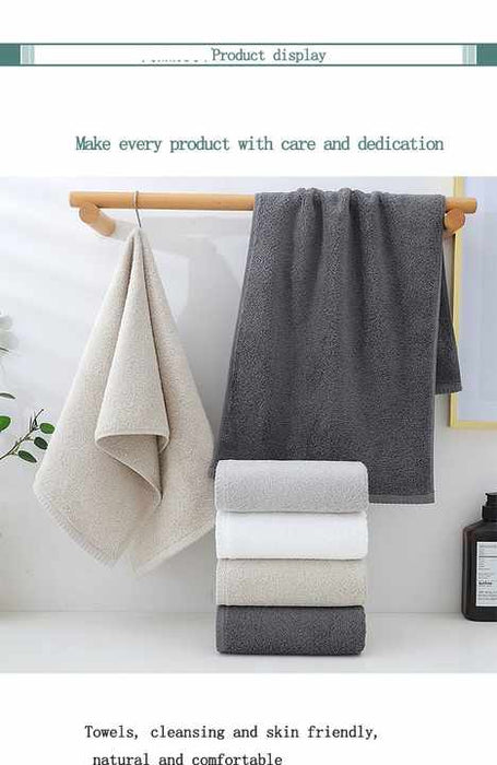 Light Gray Premium Cotton Towel Set - 6 Pieces, Soft & Absorbent Bath Towels for Adults