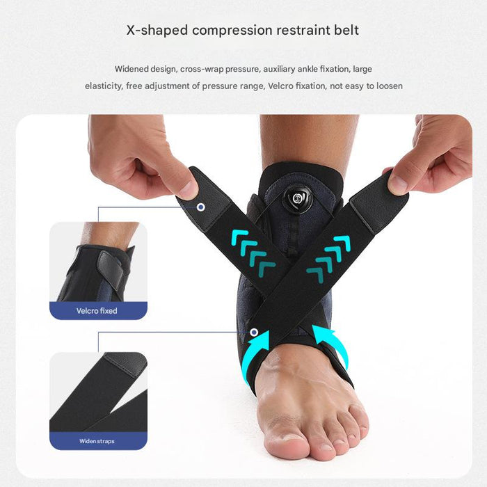 1 Pair Black And Blue Adjustable Ankle Brace - Compression Support for Running, Sports, and Ankle Recovery