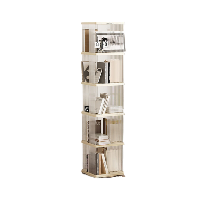 Rotating storage bookshelf square five layers