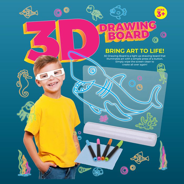 3D Drawing Board Magic Glow Pad Light Up