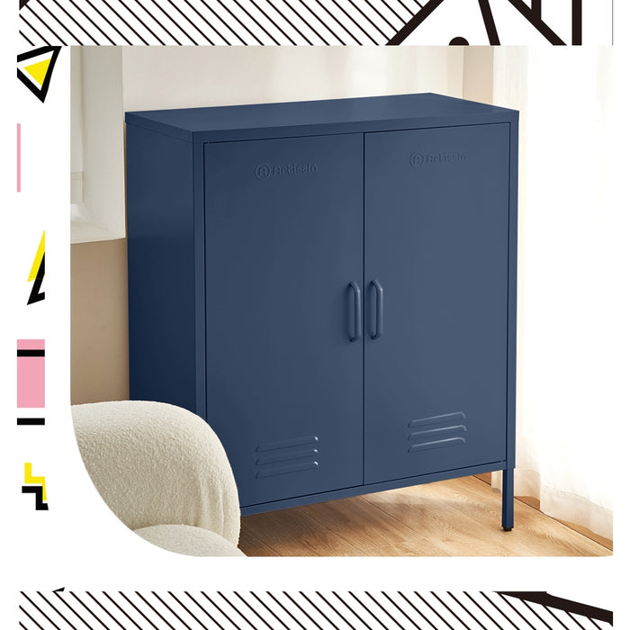 ArtissIn Buffet Sideboard Locker Metal Storage Cabinet - SWEETHEART Blue