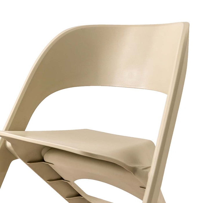 ArtissIn Set of 4 Dining Chairs Office Cafe Lounge Seat Stackable Plastic Leisure Chairs Beige