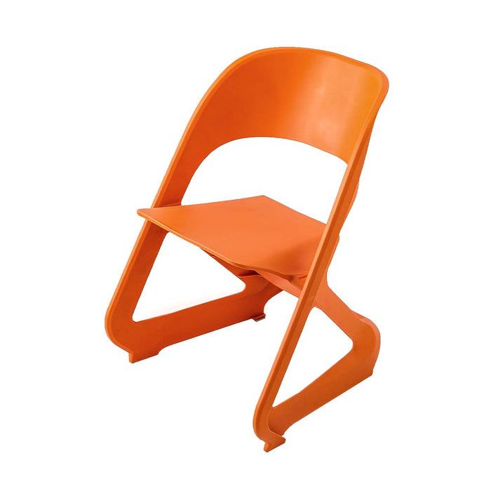 ArtissIn Set of 4 Dining Chairs Office Cafe Lounge Seat Stackable Plastic Leisure Chairs Orange