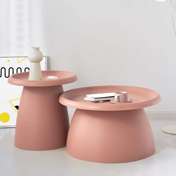 ArtissIn Coffee Table Mushroom Nordic Round Large Side Table 70CM Pink