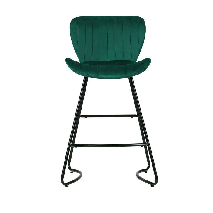 Artiss Bar Stools Kitchen Stool Velvet Dining Chairs Green Barstool Chair Metal