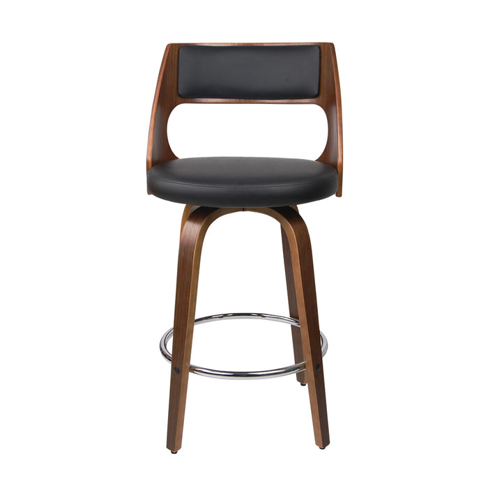 Artiss Set of 4 Wooden Bar Stools PU Leather - Black and Wood