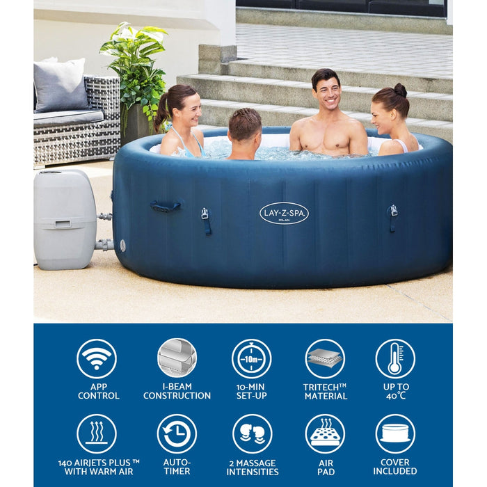 Bestway Inflatable Spa Pool Massage Hot Tub Lay-Z Bath Pools Smart App Control