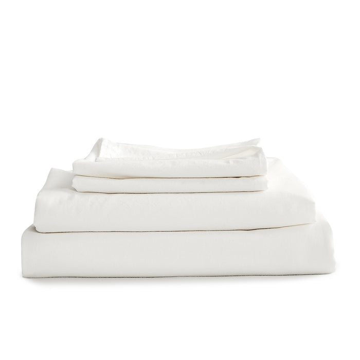 Cosy Club Washed Cotton Sheet Set Queen White