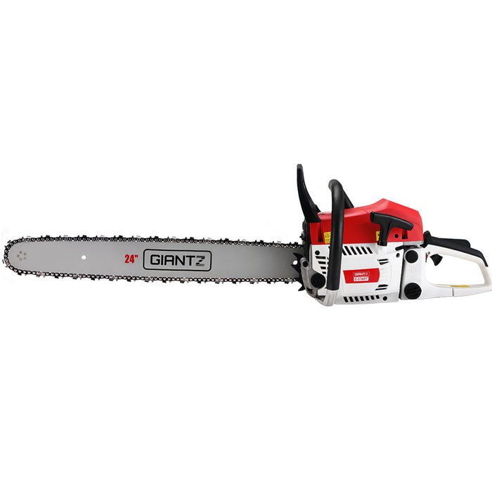 Giantz Commercial Petrol Chainsaw E-Start 24" Bar Oregon Chain Saw